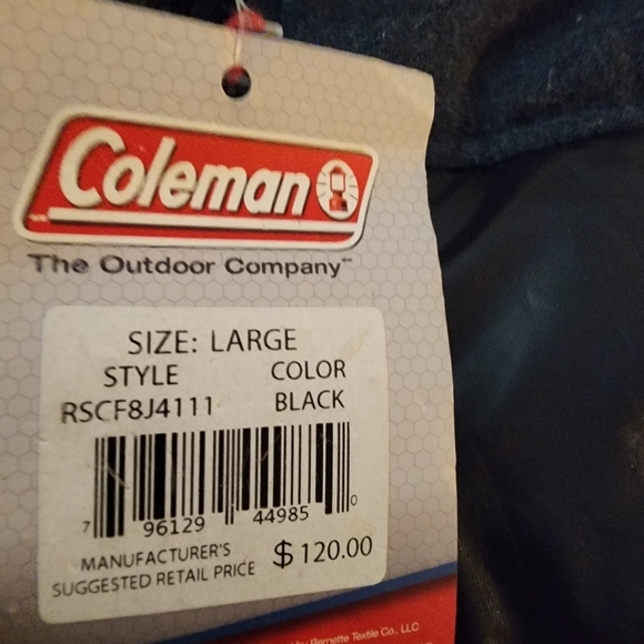 Men's Black Puffer Jacket Size Large Full Zip NWT $120 - Picture 6 of 7